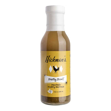 Bottle of Hickman's Party Fowl Injectable Poultry Marinade on a white background