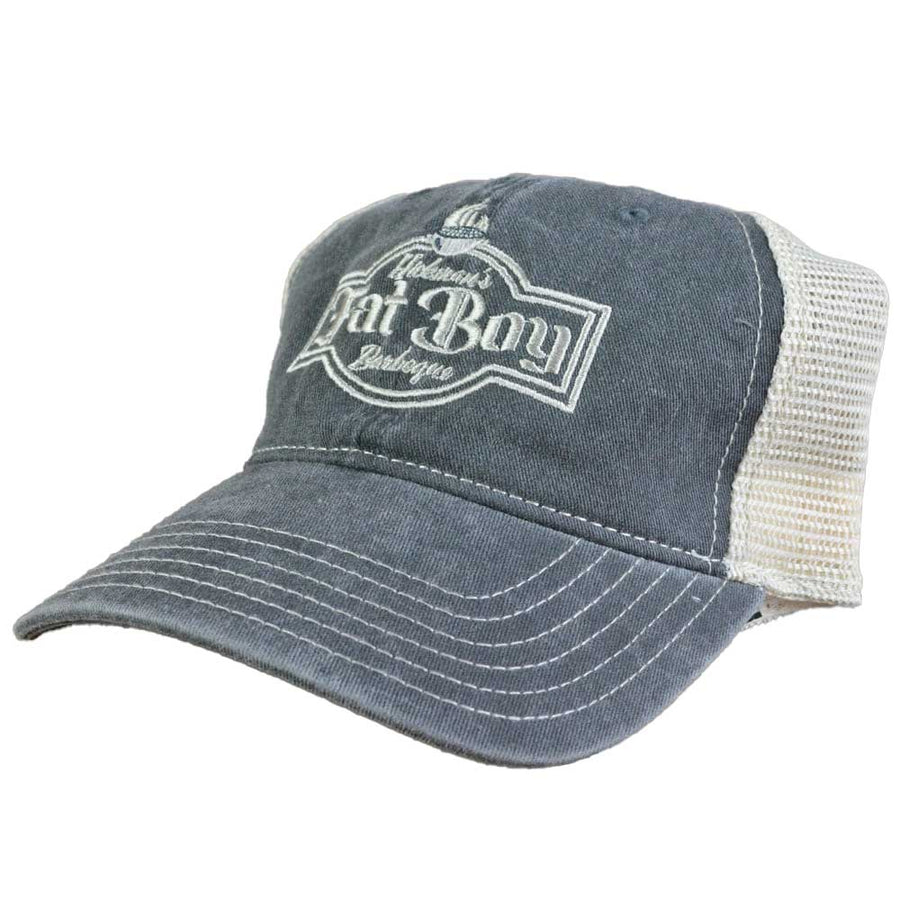 Fat Boy Black & Tan Logo Embroidered Trucker Baseball Hat