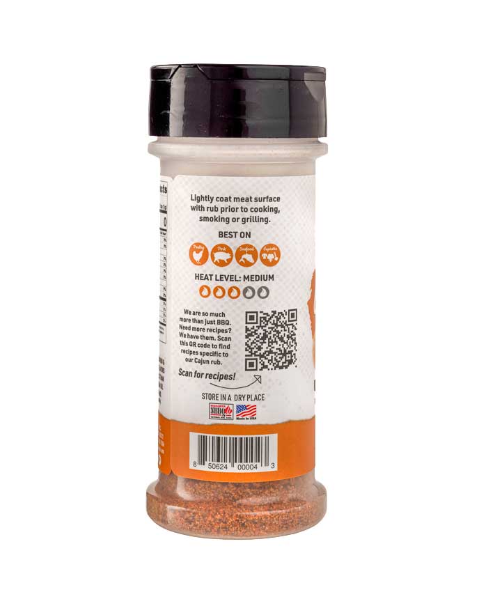 Cajun Gluten Free Natural BBQ Rub 4 oz