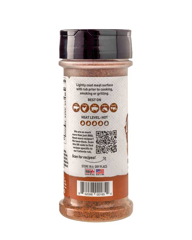 Caliente Gluten Free Natural BBQ Rub 4 oz